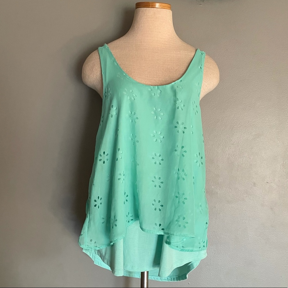 Layered Floral Eyelet Tank Charming Charlie